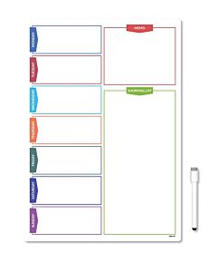 Magnetic Daily Planner Fridge Board With Shopping List 