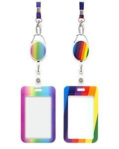 Tour de cou funky avec porte-badge vertical et enrouleur YoYo Set trio