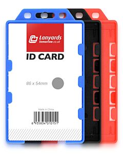 Coloured vertical double ID badge holders 
